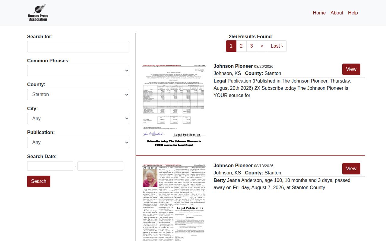Stanton County arrest news Johnson Pioneer archive search